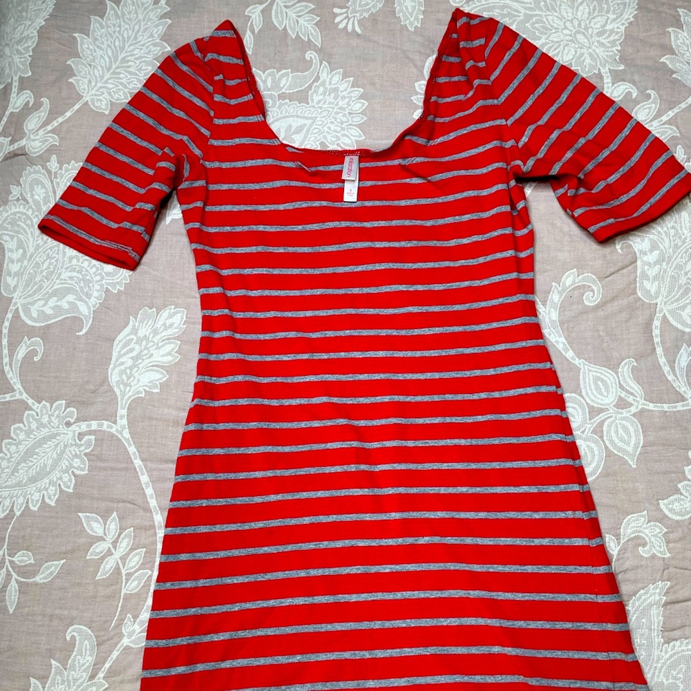 Merona brand - Red & Grey Striped Dress